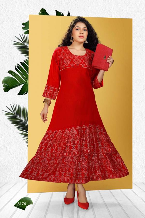 Riyaa Paridhi Rayon Ethnic Wear Anarkali Kurti Collection